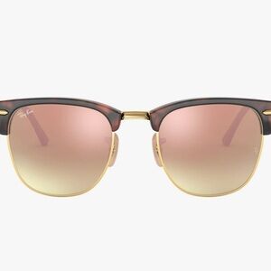 Ray-Ban Sunglasses with Rose Lenses and Gold Frame